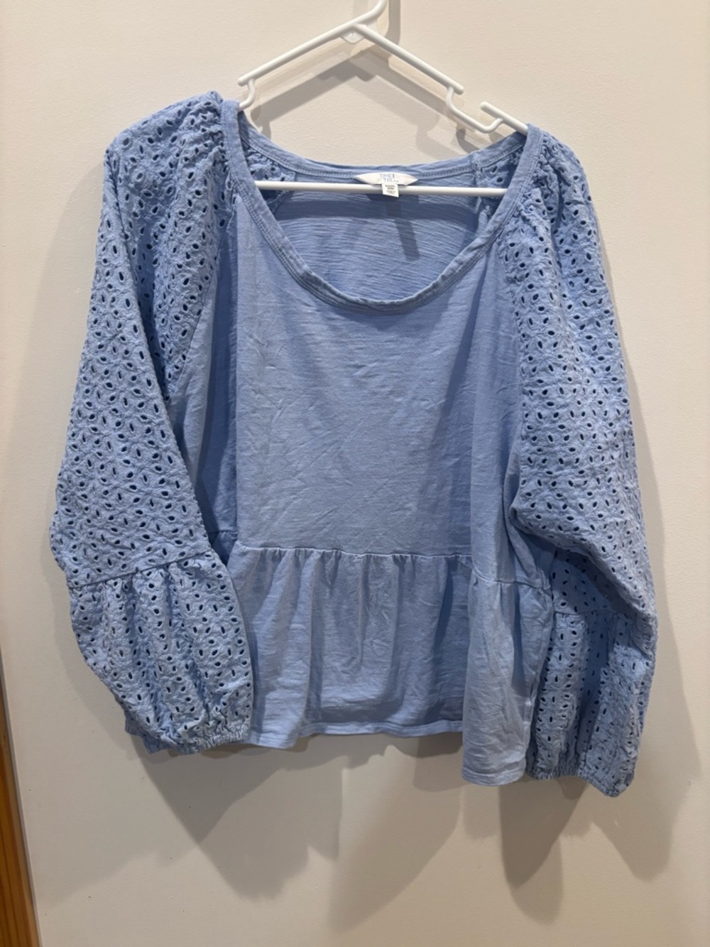 3XL Time and Tru Periwinkle Balloon Sleeve Top